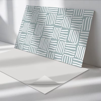 Wallfluent Vinyl Wandpaneel - Geometrisch lijnenpatroon Zelfklevend Wandpaneel - 100 cm x 50 cm - Grijs PVC wandpaneel - Set van 1 - Rechthoekig Wandbekleding Vinyl - Patroon Wandpaneel - PVC Muurpaneel - Wandpaneel Keuken en Badkamer