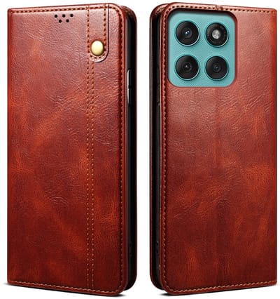 Coverup Hoesje - Geschikt voor Motorola Edge 60 / 60 Fusion Hoesje - Coverup Premium Classic Book Case - Bruin
