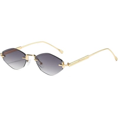 Nieuwe Luxe Kleine Montuur Verloopkleur Diamant Dames Zonnebril UV400 Metalen Montuur Ontwerp Mode Merk as  picture