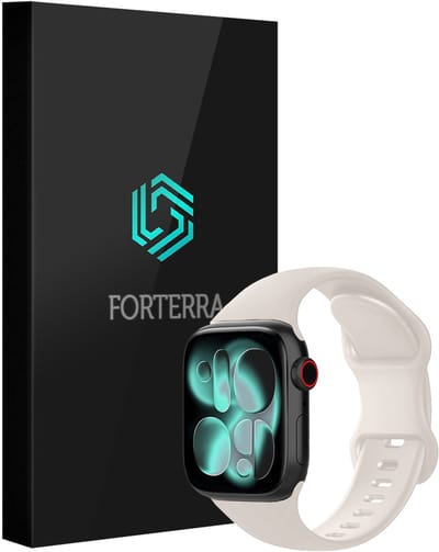 Smartwatchbandje Geschikt voor Apple Watch 1, 2, 3, 4, 5, 6, 7, 8, 9, 10, 11, SE - 42/44/45/46 mm - Verstelbaar Siliconen Bandje - Ivoor