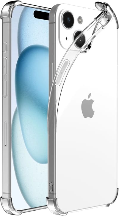 Telefoonhoesje Geschikt voor iPhone 15 transparant - Shockproof TPU siliconen Hoesje met Stootrand - Smartphonica geschikt voor iPhone 15