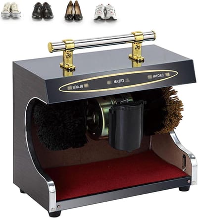 Schoenpoetsmachine - Elektrische poetsborstel - Schoenen Glanzend Houden - Automatische inductie - 37x21x29 cm - Zwart