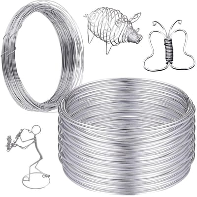 Aluminium Draad 2 mm x 30 m en 1 mm x 20 m voor Creatief Werk, Sieraden Maken en Modelleren, Flexibele en Zachte Draad voor Decoratie