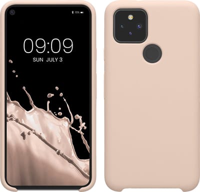 kwmobile telefoonhoesje geschikt voor Google Pixel 5 - Hoesje met siliconen coating - Smartphone case in kokosmelk