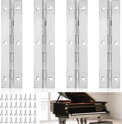 Stalen Piano Tape van 12 cm met 32 Schroeven, Ideaal voor Kastdeuren en Meubelprojecten
