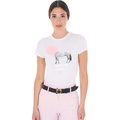 Katoenen dames-T-shirt Equestro Head In The Clouds