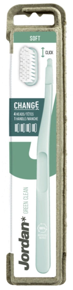 Jordan Green Clean Change Tandenborstel Soft - 3 x 4 stuks - Voordeelverpakking