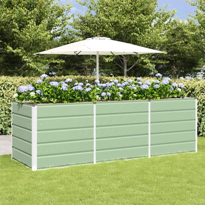 vidaXL - Plantenbak - Groen - 240 - x - 80 - x - 75 - cm - Staal