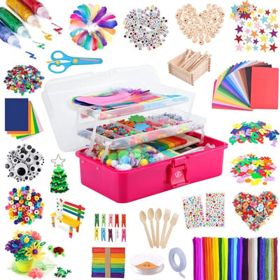 Equivera Knutselkoffer - Knutselset voor jongens en meisjes - Knutseldoos - Knutselkoffer voor Jongens en Meisjes - Knutselkoffer Kinderen - Cadeautip voor uw kind!