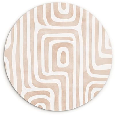 WallCircle® Wandcirkel 120x120 cm - Muurcirkel Decoratief - Labyrint - Beige - Muurdecoratie woonkamer - Wanddecoratie slaapkamer - Kamer decoratie accessoires - Ronde schilderijen XXL