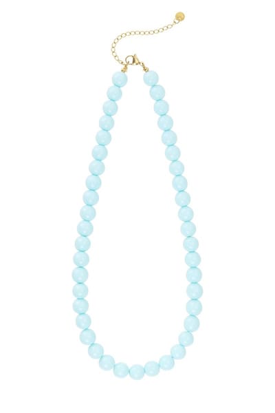Beady Babe Kralenketting | RVS & Resin | Pastel Blauw | Yehwang | Cadeau voor haar | Kerst | Moederdag