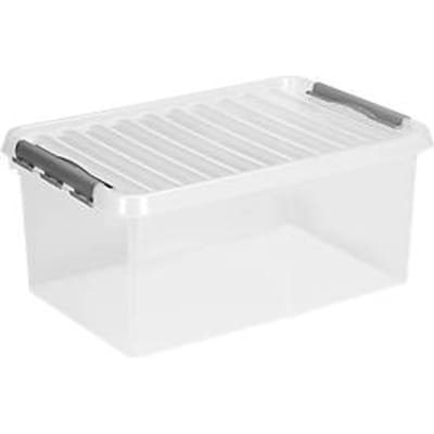 Opbergdoos Sunware Q-line - deksel - sluitclips - L 600 x B 400 x H 260 mm - 45 l