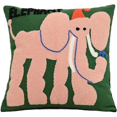 45×45CM Scandinavische Cartoon Dier Geborduurde Kussensloop Huisdecoratie Bank Kussenhoes Katoen Canvas Stevige Textuur Kussensloop 45x45cm