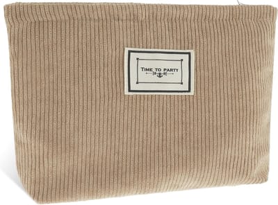 Kleine Make-up Tas voor Dames | Corduroy Reistasje met Rits