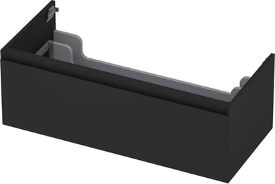 INK® wastafelonderkast 1 lade greeploos gelakt 100x45x35cm, mat zwart