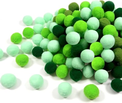 200 Stuks Kleine Pompoms voor Knutselen 20mm Groene Serie Hoog Elastische Fluffy Pompoms voor DIY Decoraties en Creatieve Projecten