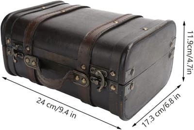 Dailygoods- Opbergdoos Grote Capaciteit - Vintage Houten Koffer - Decoratieve Opbergdoos - Ergonomisch Design - Antislip - Gepersonaliseerd Slot - Opbergkoffer