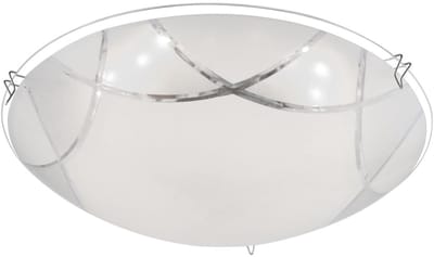 LED plafondlamp glas modern woonkamerverlichting plafond chroom halverlichting wit, mat nikkel opaal, 1x LED 8W 640Lm warm wit, D 25 cm