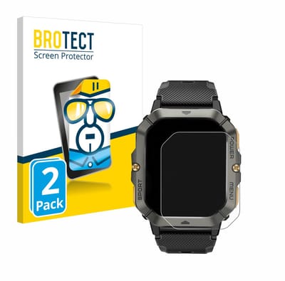 BROTECT - Screenprotector voor Banlvs Smartwatch 2.02" - Folie Beschermfolie transparant 2 Stuks
