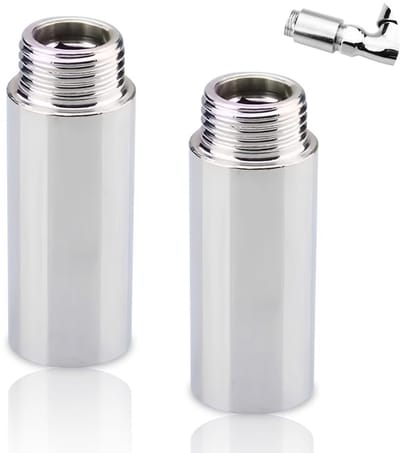 Dailygoods- Kraanverlenging 1/2" - Set van 2 - 100 mm verlenging - Roestvrij staal - Hoogwaardige kwaliteit - Duurzaam en drukbestendig - Verlengstuk