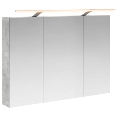 vidaXL - Badkamerspiegelkast - Betongrijs - 100 - x - 14,5 - x - 70 - cm - Bewerkt - hout