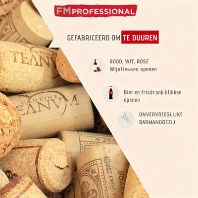 Kurkentrekker met hefboom en flesopenerfunctie FM Professional Dranken