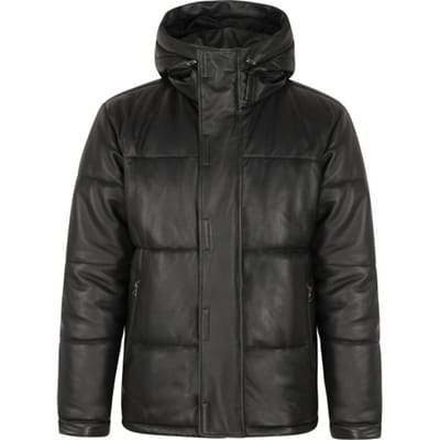 Cycas D'or Polaris leren puffer jas lange leren parka -