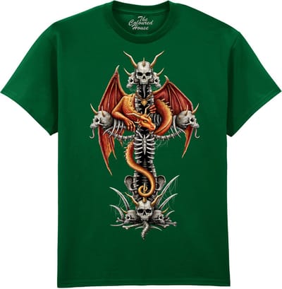 Dragon Skull Cross The Coloured House T-shirt M