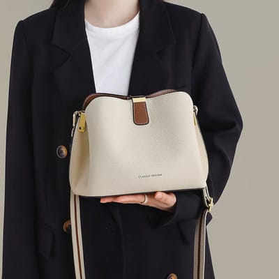 Tassen voor Dames Herfst en Winter Nieuwe Dames Tas Emmer Tas Crossbody Tas Echt Leer High-end Crossbody Schoudertas white