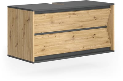 Vicco Edelin Wastafelonderkast – 100 x 50 cm met 2 lades Antraciet/Artisan