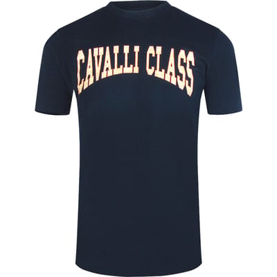 Cavalli Class Varsity Logo Marineblauw T-shirt