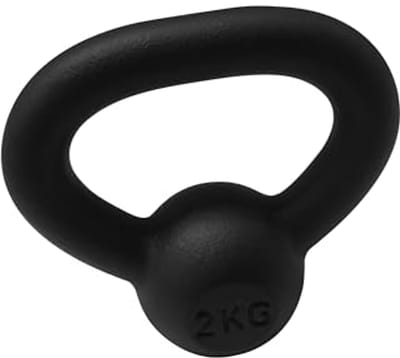 Kettlebell Gietijzer - Kogelhalter Gewicht - Kracht Training - Veilig Ergonomisch Handvat - 6 Kilogram - Zwart