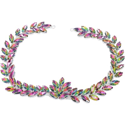 Decoratieve Strass Ketting 3.5x44.5cm Strass Ketting Naaiversiering voor Kleding Vlam