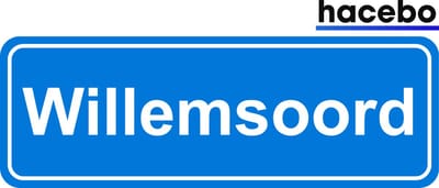 Hacebo - Plaatsnaam Sticker - 29x10 CM - Willemsoord sticker - Verkeersborden sticker - grappige cadeaus - Willemsoord