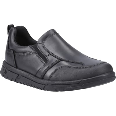 Hush Puppies Sergio Leer Jongens Zwarte Loafers