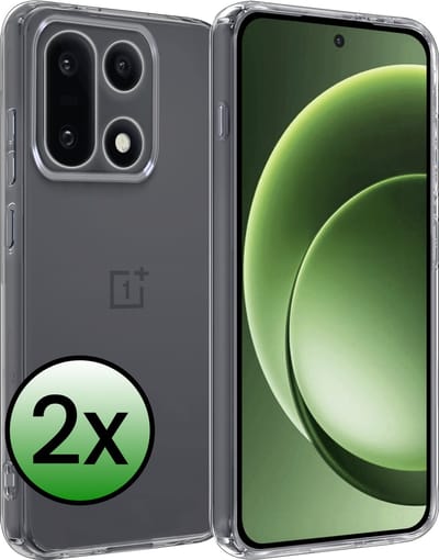 Hoesje 2 Stuks - Geschikt voor OnePlus 15 - Sterk & Shockproof - Case Siliconen - Back Cover - Telefoon Hoes - Transparant