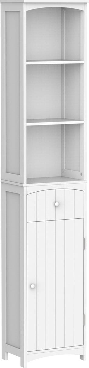 HOMCOM badkamerkast - spaanplaat - 34L x 24B x 170,5H cm - wit