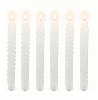 LED-dinerkaarsen - 6 stuks - wit