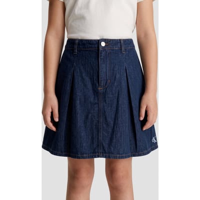 Calvin Klein Girls Mini Me Pleated Denim Skirt Black Blue Stone Wash Taglia: 16 | Gonne Outlet | kids | Blu