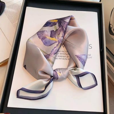 Natuurlijke Echte Zijde Sjaal Dames Bandana Vierkante Sjaals Wikkel Zakdoek Mode Luxe Zomer Strand Hoge Kwaliteit Hijab 53Cm Real silk 53x53cm gray