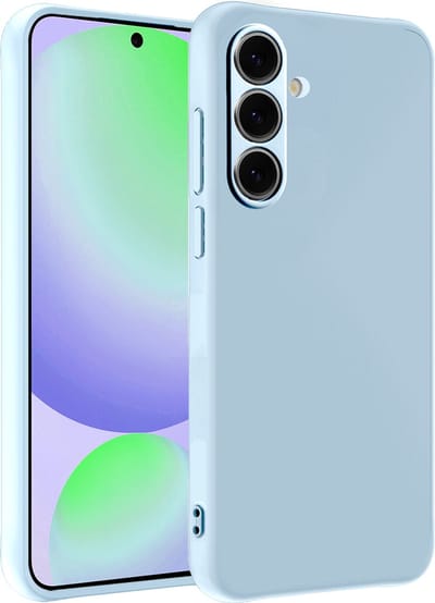 Hoesje - Geschikt voor Samsung Galaxy S24 FE - Sterk & Shockproof - Siliconen Case - Hoes Cover - Telefoonhoes - Lichtblauw