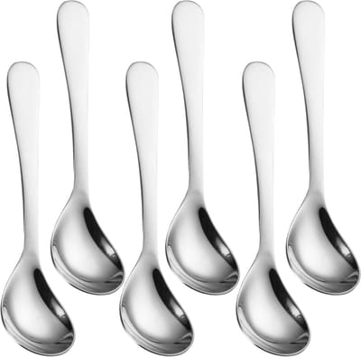 House of Husk Korte IJslepels - Ice Cream Spoon - Dessertlepels - Sorbetlepel - Hoogglans - Zilver - 15 centimeter