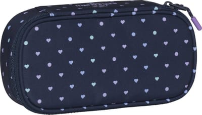 Beckmann etui - Sport Junior - ovaal - leeg - Blue Hearts
