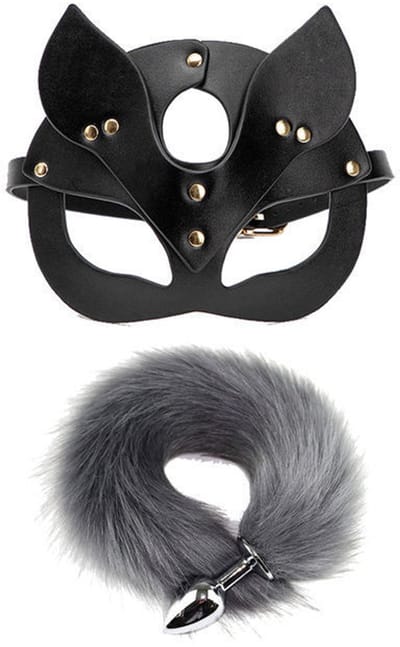 Oneay Bondageset voor koppels – Blinddoek, dierenmaskers, staart en metalen anaalkralen – Fetisj speelgoed