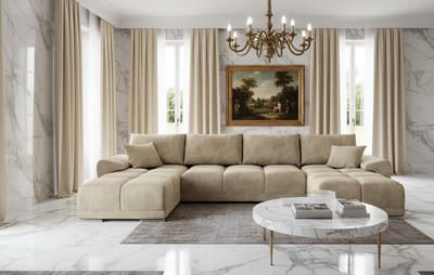 U-vormige Hoekbank met Slaapfunctie en - 365x189 cm - Novihome