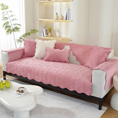 Eenvoudige Moderne Combinatie All-inclusive Universele Bankhoes Huidvriendelijk Antislip Nederlands Fluweel Roos Bankkussen 70x70cm