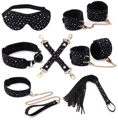 Liebe Seele - Starry Nights - Bondageset - Zwart met Sterretjes - Superzachte Voering - 7 delen - Geimporteerd uit Japan