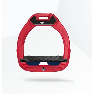 Veiligheidsstijgbeugels Paardrijden Schuin Grip Rood/Zwart/Marine voor Kinderen Flex-On Safe-On