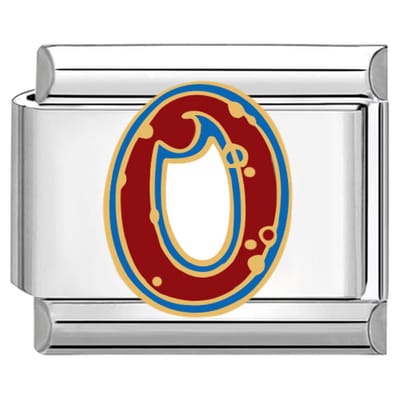Quiges - Schakel - Bedel - 9mm - charms - Kleurrijk - Number 0 - Geschikt voor - armband - Schakelarmband - italy bedels armband