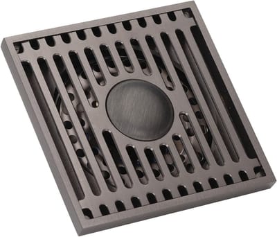 Vierkante Afvoerput met Filter en Deksel, 10 x 10 x 2,5 cm, Roestvrij Staal, Ideaal voor Badkamer, Keuken en Balkon, Haarfilter en Afvoeroplossing